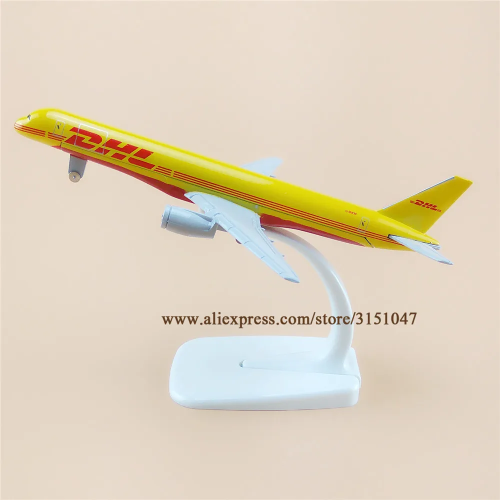 

16cm Air Yellow DHL Boeing 757 B757 Airlines Plane Model Alloy Metal Diecast Model Airplane Aircraft w Wheels Airways Gift