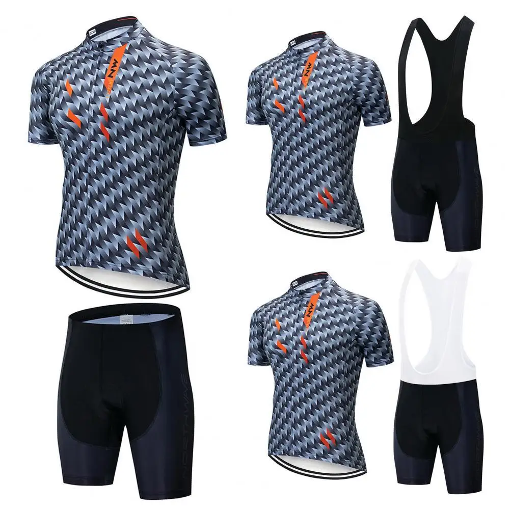 

Bicycle Short Sleeve Set Breathable Sweat Absorption Flax Cycling Jerseys Road Bicycle Shirts Kit Team Cycling Jersey for Men