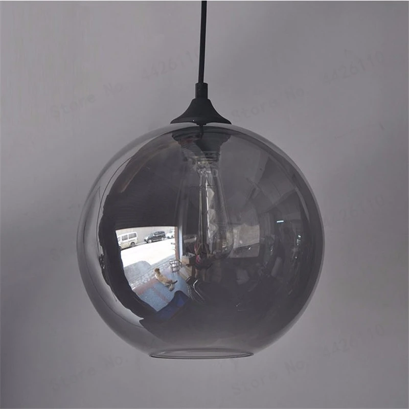 BLUBBLE-Lámpara de cristal colgante para Loft, luces traslúcidas de cristal color gris