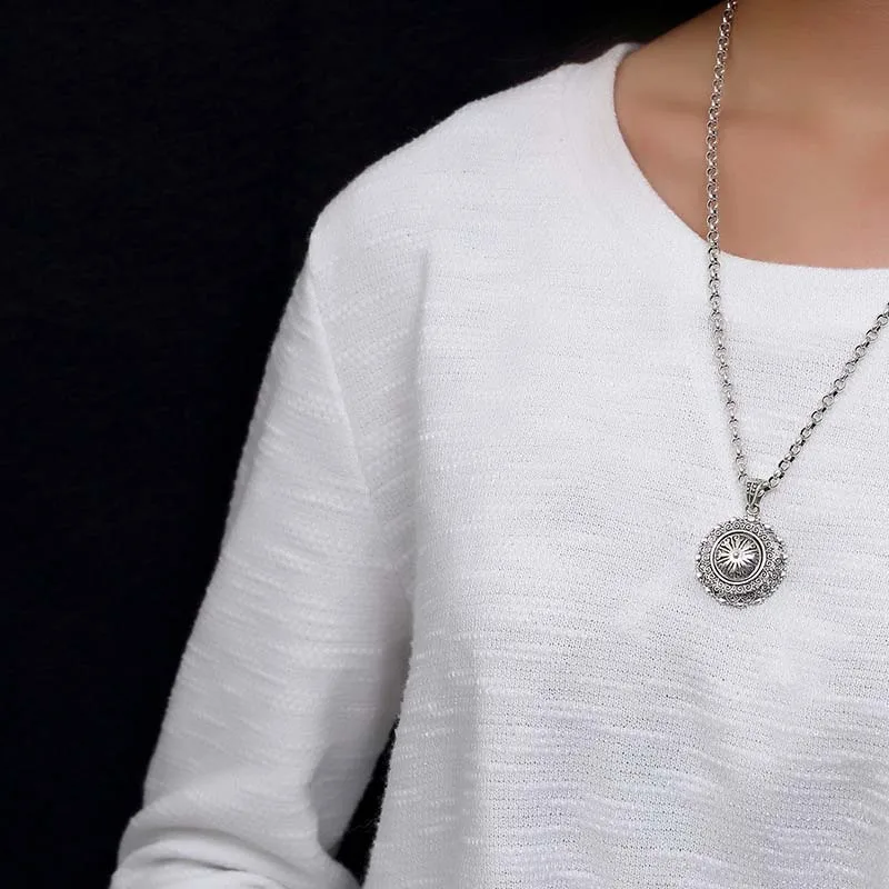 

Real 100% S925 Sterling Silver colour Handmade Engraved Gaudencio Box Pendant without Chain Tibetan Buddhism Openable Bijoux