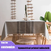 table cloth rectangle and squareoil proof spill proof waterproof waterproof tablecloth decorative fabric table cover with tassel