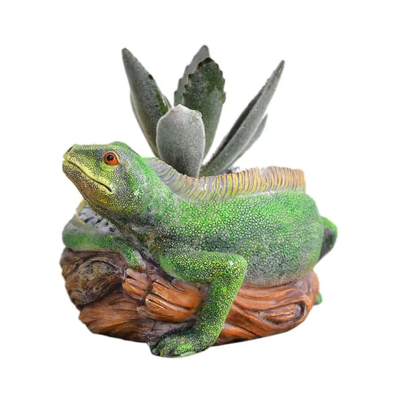 

Resin Lizard Shape Fleshy Flower Pot Desktop Flower Pot Crafts Ornaments LX9C