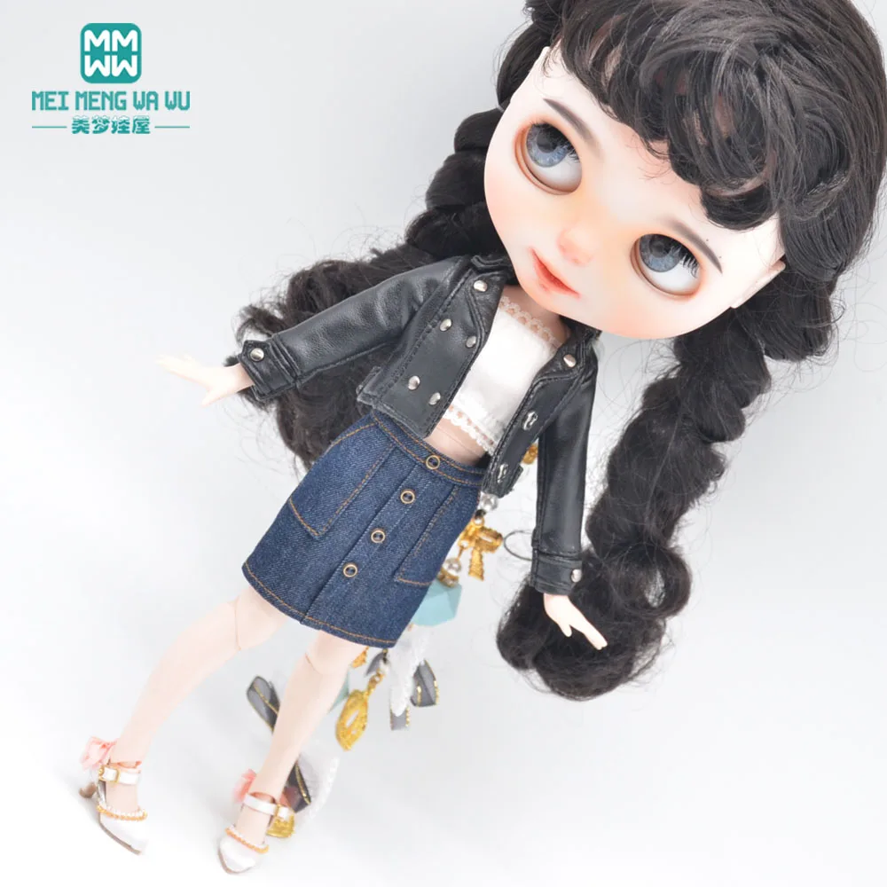 Одежда для куклы Blyth модные кожаные куртки юбки обувь 28-30 см аксессуары Azone