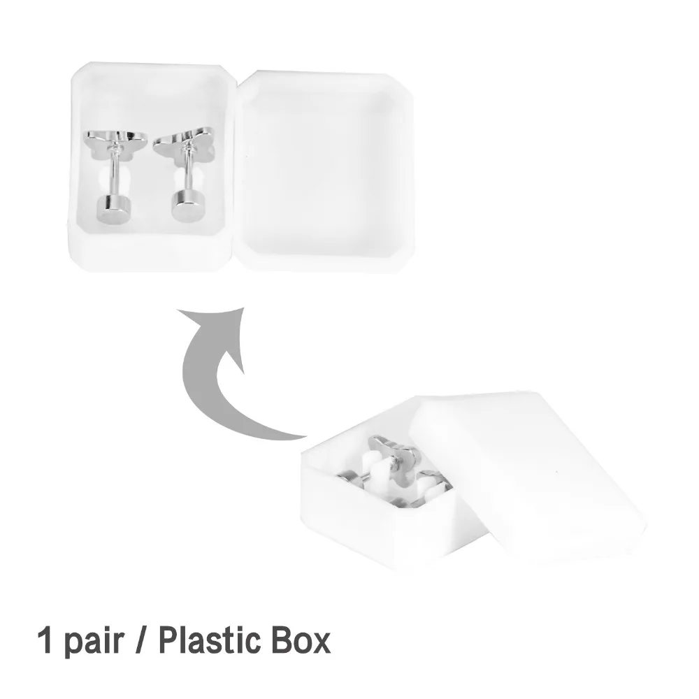 12 пар/лот оптовая продажа серьги гвоздики из нержавеющей стали в форме бабочки