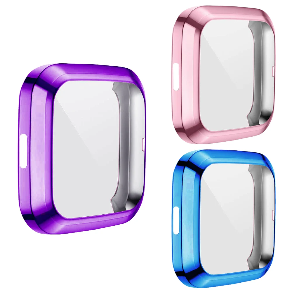 Совместим с Fitbit Versa2 полное покрытие чехол с здания Экран протектор