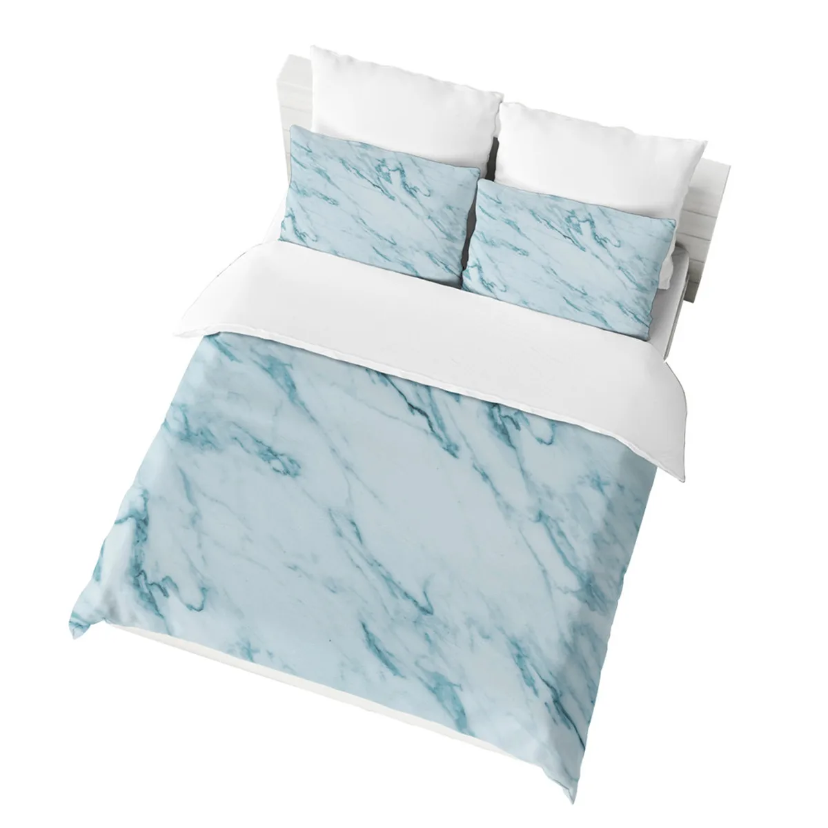 Комплект из 3 предметов для девочек и мальчиков 3D покрывало кровати мраморный