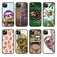 cute cartoon anime sloth phone case for apple iphone x xr xs max 11 12 13 pro max 13mini 7 8plus non slip phone cover