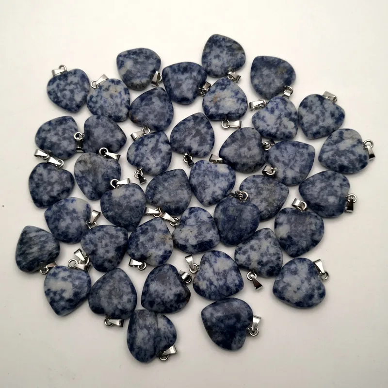 

fashion Sodalite Natural stone pendants Charm heart pendant for jewelry making 20mm 50Pcs/lot Free shipping wholesale