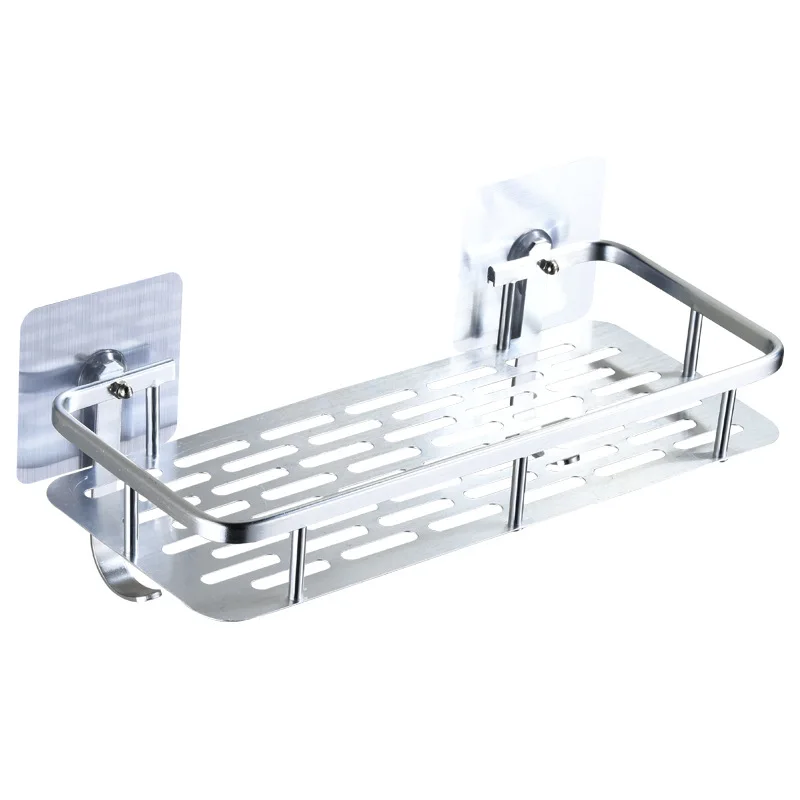 shelf shower shelf adhesive aluminum shower caddy for shampoo holder kitchen rack storage organizer no drilling rectangle wall free global shipping