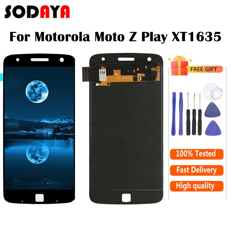 5 дюймовый ЖК дисплей для Motorola Moto Z Play XT1635 сенсорный экран дигитайзер сборка