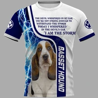 plstar cosmos basset hound 3d printed t shirt harajuku streetwear t shirts funny animal men for women short sleeve style 3