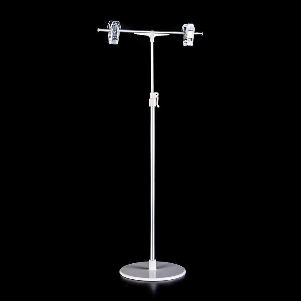 POP Advertising Poster Sign Paper Rotatable Adjustable Height Counter Display Clip Holder Stands Aluminum Pole 28sets