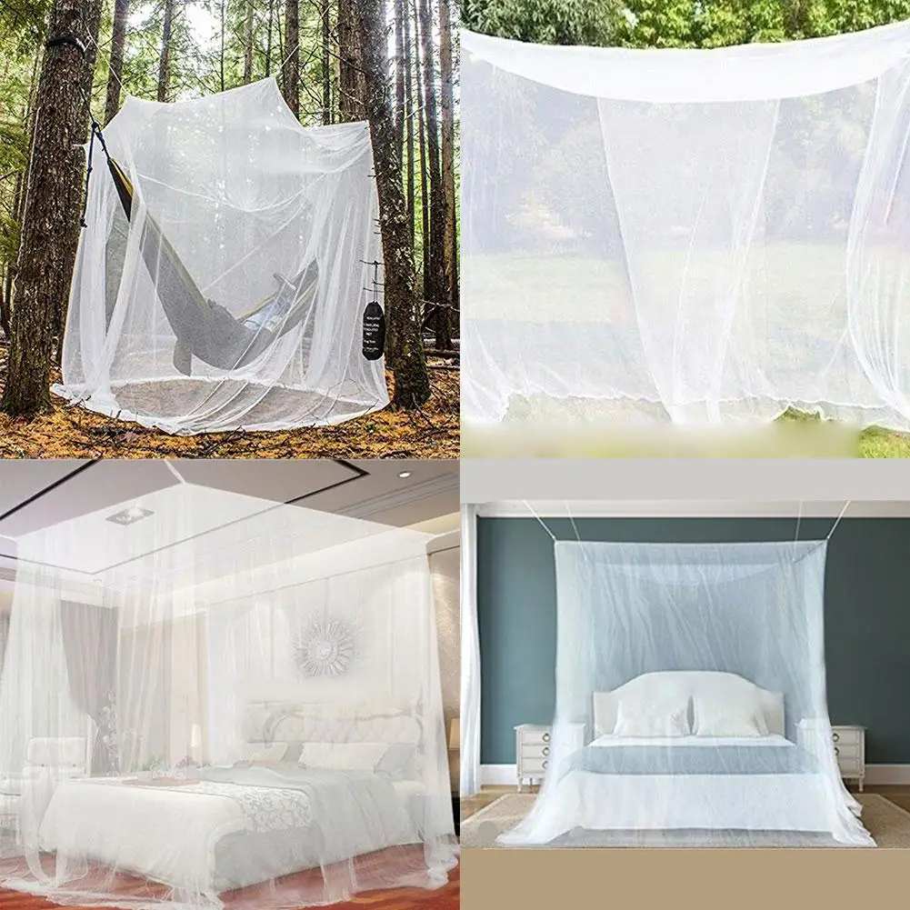 Luxury Mosquito Net Bed Square Netting Curtain For Canopy Camping Screen House Bunk Finest Holes Mesh 380 | Спорт и развлечения