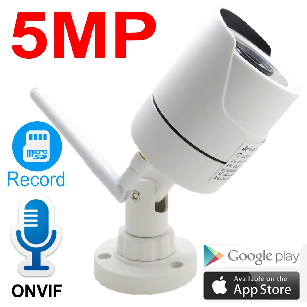 JIENUO беспроводная камера видеонаблюдения 5 Мп 1080P водонепроницаемая Onvif Wi-Fi |