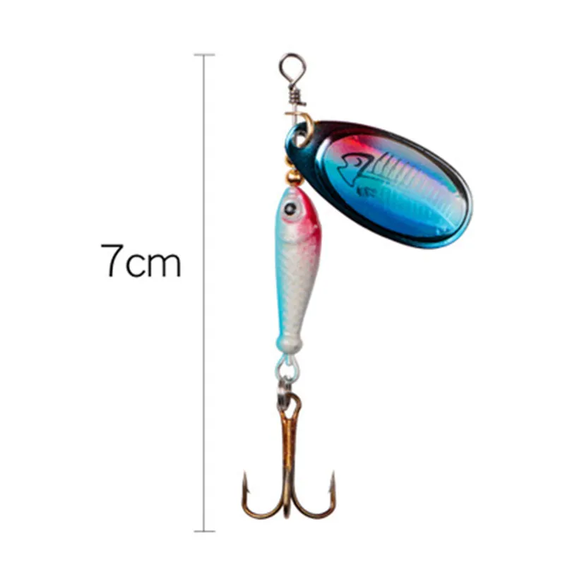 

Rotating Hand Cranking Lure Metal Sequins Bionic Fishing Tackle Spoon Treble Hard Hook Spinner Bait Wobbler Artificial Feeder