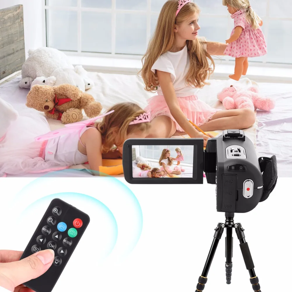 3 дюйма 4K HD видео Камера Wi-Fi Ночное видение 16x Zoom ультра-hd Сенсорный экран Цифровая видеокамера Камера комплект с пультом дистанционного управления Управление