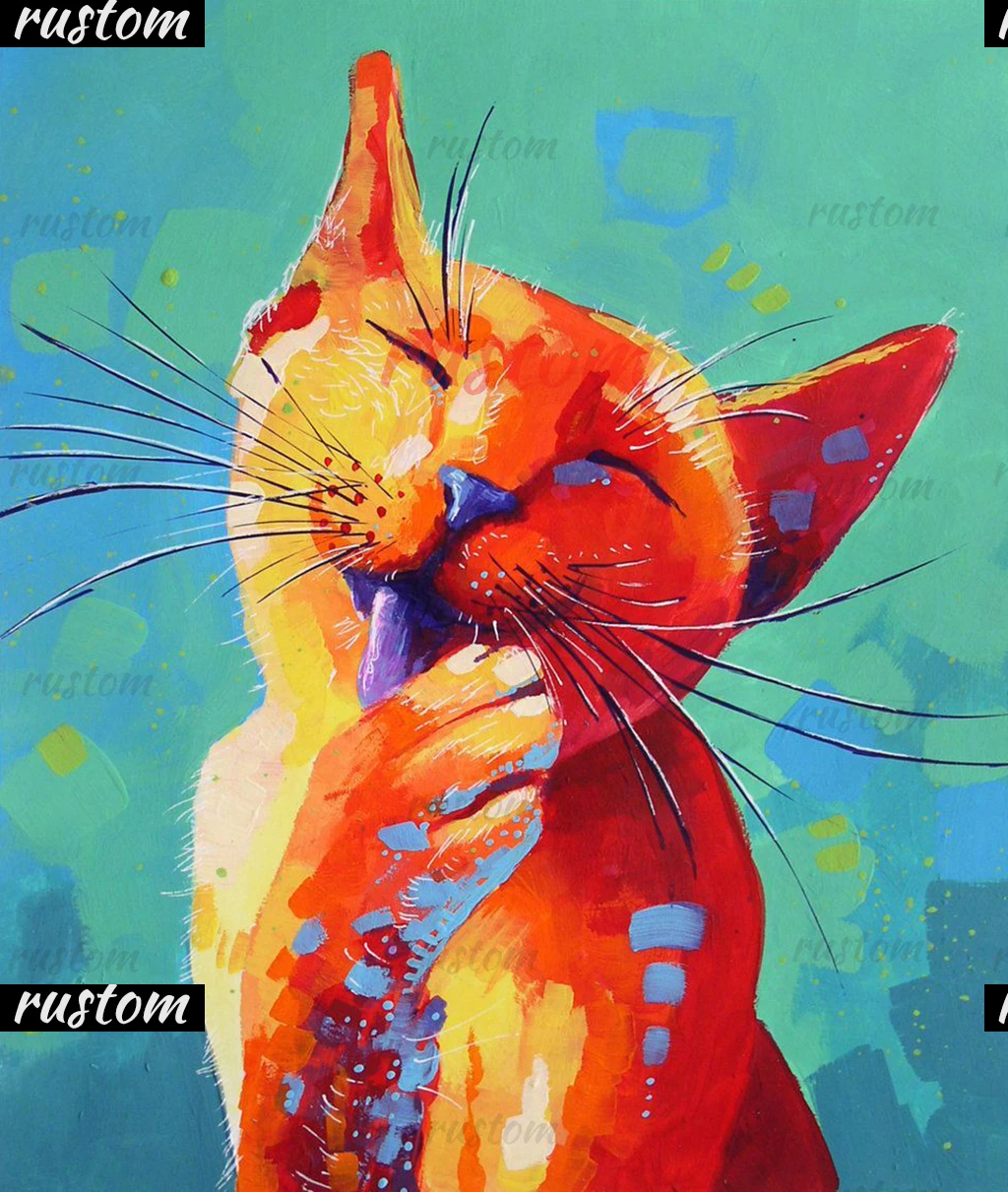 

Diamond Painting Cat Cross Stitch Kit Mosaic 5D DIY Diamond Animal Embroidery Home Decoration Painting Home Decor Gift Rustom