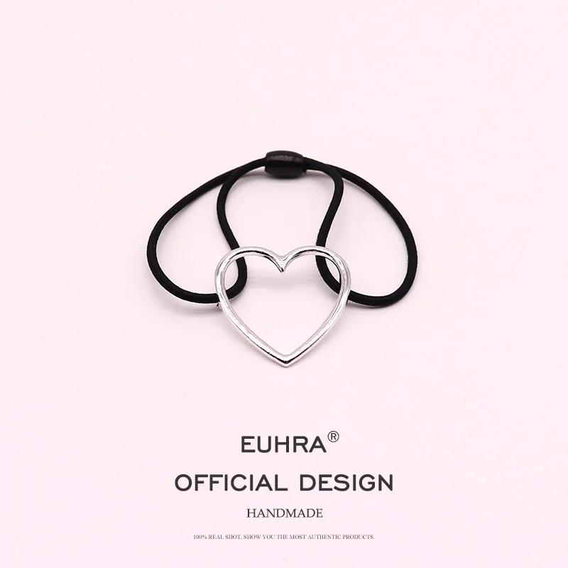 EUHRA, 5 форм, Микки, кот, сердце, звезда, кольцо, классический, простой, Женский ободок для волос, Детская резинка, высокая эластичность - Цвет: Heart