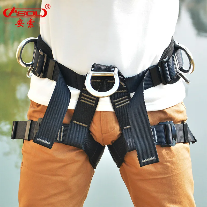 

Уличный высокогорный пояс безопасности для скалолазания, защитный пояс с защитой от падения, для поддержки талии, спуска вниз