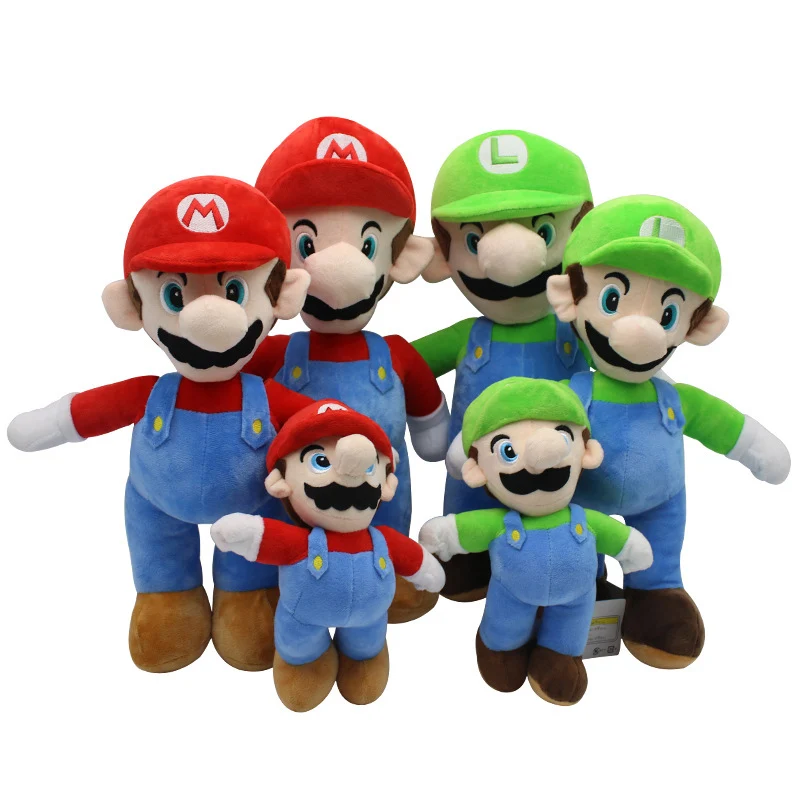 Супер Марио Bros Мультяшные плюшевые игрушки Марио Луиджи мягкие куклы, детский подарок