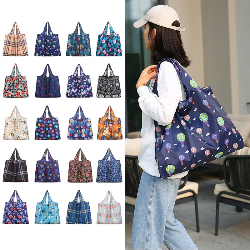 

Большая Нейлоновая Сумка-тоут для женщин, тканевый складной мешок для покупок, водонепроницаемая дорожная дамская сумочка для хранения