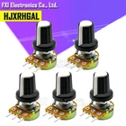 1Lot= 10 pair(20pcs) WH148 Shaft Amplifier Dual Stereo Potentiometer 3Pin 15mm + AG2 white 15*17MM Knob 1K  5K 10K 50K 100K 500K