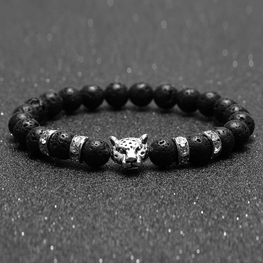 Браслет с шармами для мужчин и женщин золотистый браслет головой леопарда из