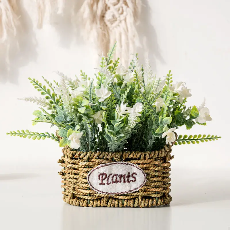 

Artificial Flower Bouquet Plant And Flower Basket Home Decor Vase Silk Fake Flower For Living Room Offices Garden Decoration