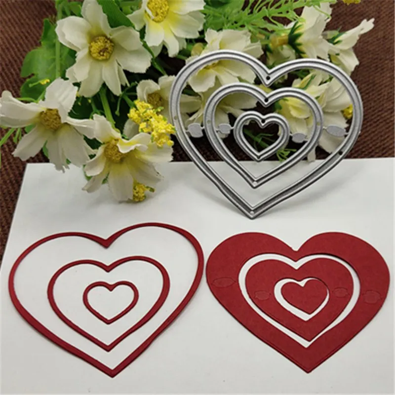 Металлические режущие штампы в форме сердца трафареты для DIY скрапбукинга