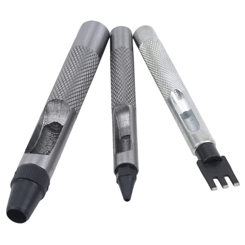 Набор инструментов с плоской кожаной перфорацией стальная ручка Сменная головка