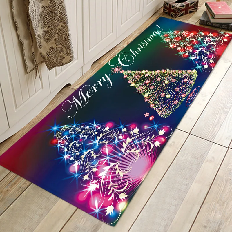 Рождественский Противоскользящий коврик для кухни столовой камина пола