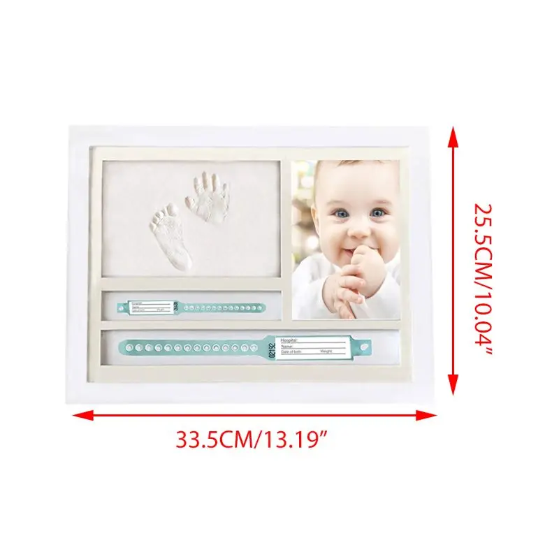 

Newborn Hand and Foot Prints Print Mud Photo Frame One Year Old Baby Infants Gifts Commemorative Table Decoration Frames