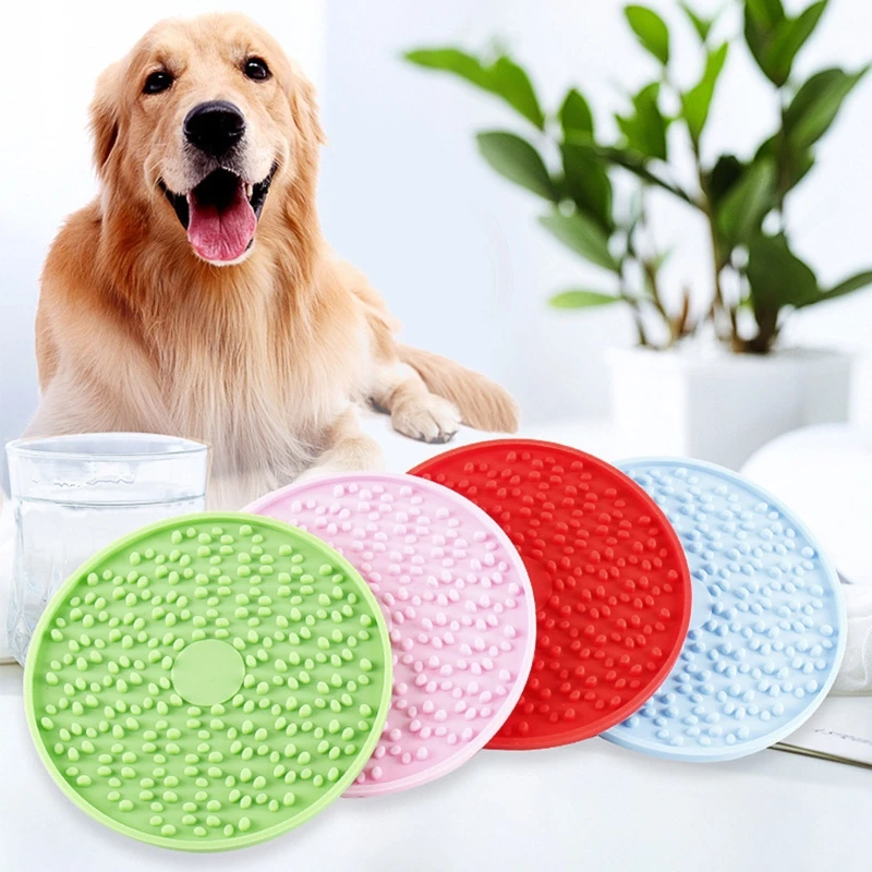 

Pet Licking Pad Silicone Feeding Food Bowl Puppy Cat Non Slip Mat Dog Bathing Shower Grooming Supplies Slow Feeder
