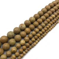 natural yellow wood stripes stone round loose spacer beads for jewelry making 15strand 4 6 8 10 12mm diy bracelet necklace