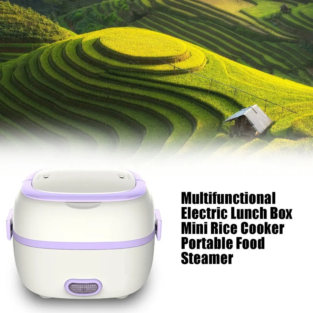 

Multifunctional Electric Heating Lunch Box Mini Rice Cooker Portable Food Steamer Heat Preservation Electronic Lunch Box Persona
