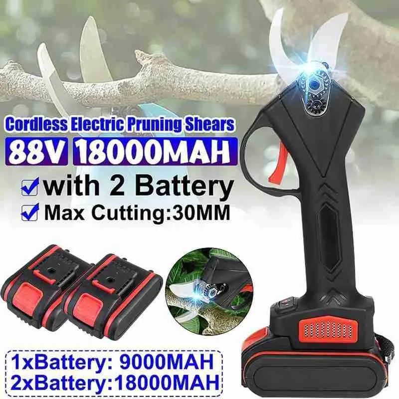 

48v Pruning Shears Electric Lithium-ion Pruning Shear Efficient Tree Bonsai Tree Scissors Branches Fruit Pruning Cutter Ele L2B6