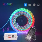 WS2812B индивидуально Адресуемая RGB Светодиодная лента SP107E Blutooth музыкальный светодиодный контроллер DC5V трансформатор комплект питания