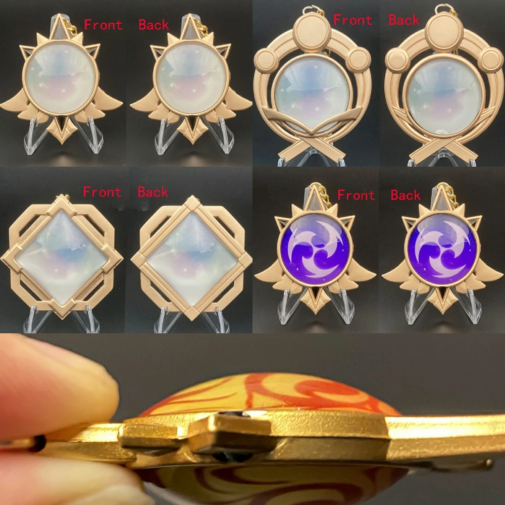 

Брелок Genshin Impact 1:1 с большими безэлементными глазами Бога, 8 см (не включает брелок), светящиеся двусторонние подвесные ключи