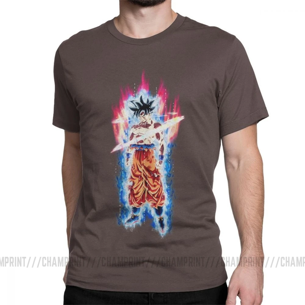 Goku Beerus Dragon Ball, мужские футболки, Vegeta Dbz, аниме, Harajuku, Забавные футболки, короткий рукав, вырез лодочкой, футболки, чистый хлопок, рисунок - Цвет: Коричневый