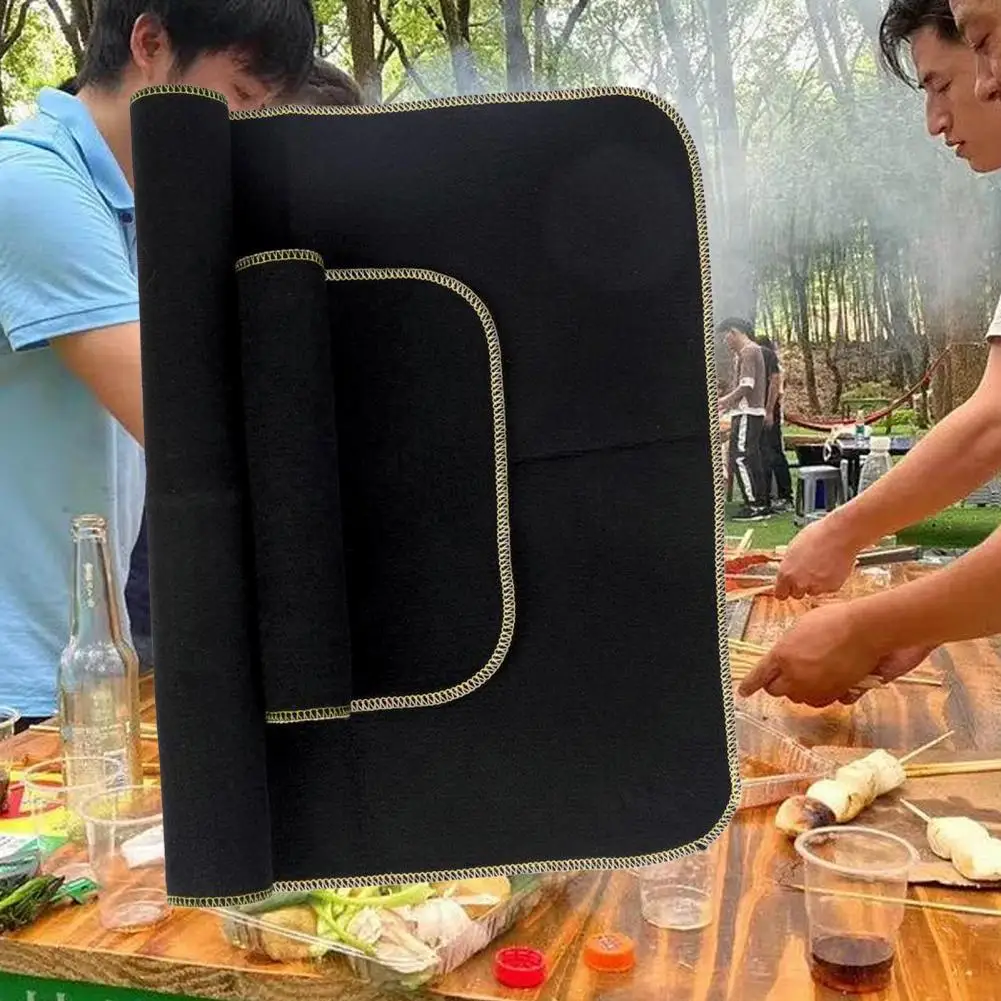 

2Pcs Outdoor Camping Fireproof Cushion Flame Retardant Mat Heat-proof Blanket for Barbecue Insulation Cushion Barbecue Stove Hea