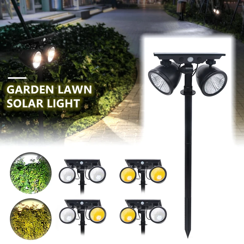

New Solar Garden Yard Lawn Lamp Outdoor Waterproof Solar LED Light Double 360 Wall Light Lawn Patio Pathway Landscape Lamp