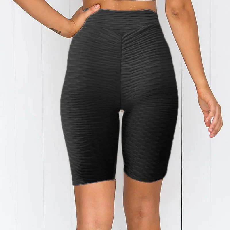 

WEPBEL Solid Color Slim Shorts Women's Casual Stretch Fitness Sports Pants Yoga Shorts Summer Sexy High Waist Shorts