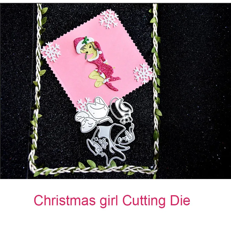 Рождество девушка/свинья металлические штампы DIY Скрапбукинг тиснение вырезание