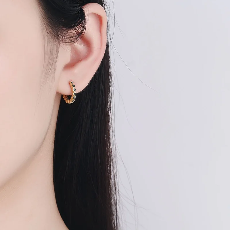 Classic Hoop Earrings Jewelry For Women Small Simple Huggie Tiny Zirconia Stone Stud Thin Circle Earring Piercing Jewelry Gifts