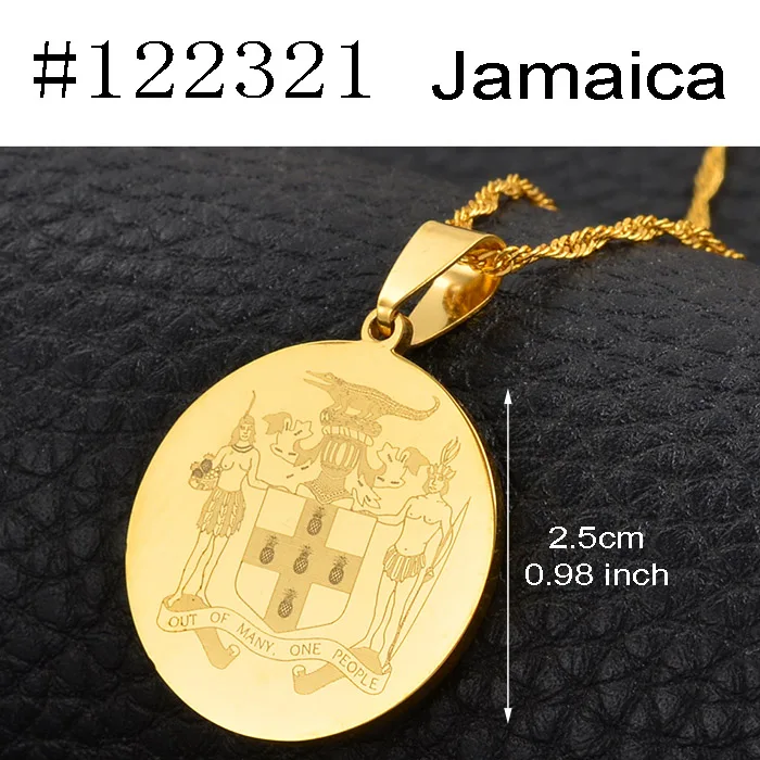 Anniyo Jamaica Haiti Nigeria Ghana домика подвеска с эмблемой ожерелья патриотические ювелирные изделия для женщин девушек#121821 - Окраска металла: Jamaica