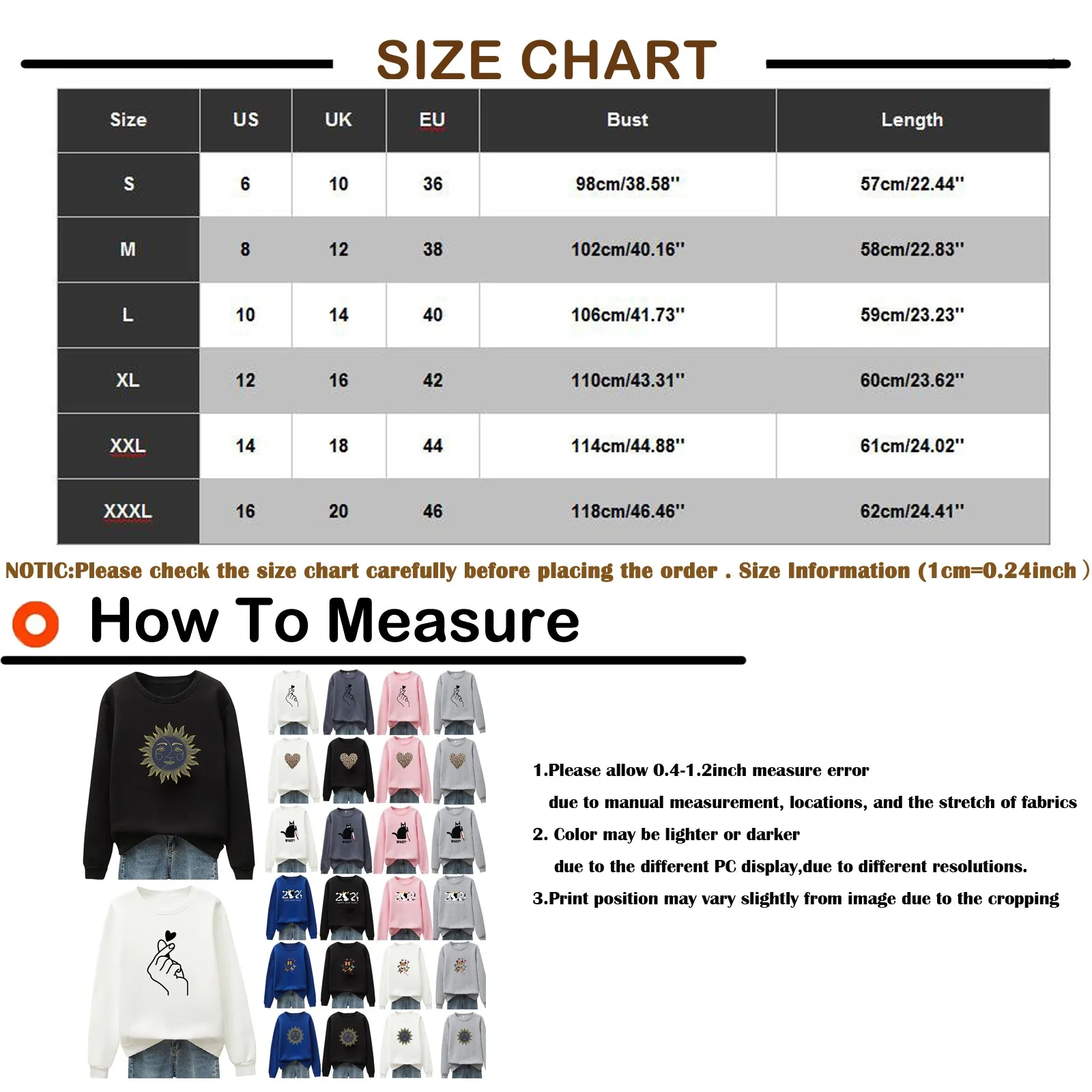 

Women's Casual Solid Round Neck Printed Pullover Sweatshirt Tops Blouse Students Trend Male And Female Students Couples Joker