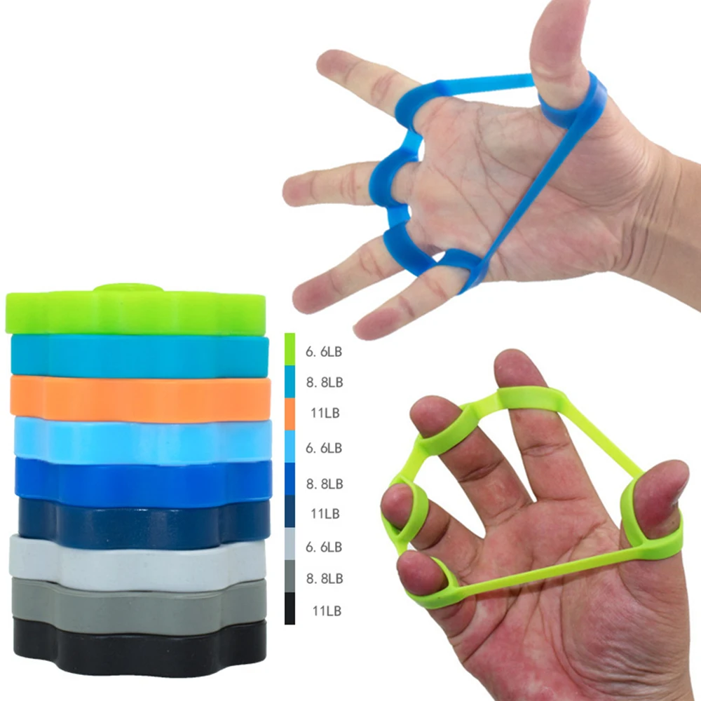Silicone Finger Resistance Band Gripper Hand Grip Wrist Yoga Stretcher Strength Trainer Exercise Expander Fitness Equipment New