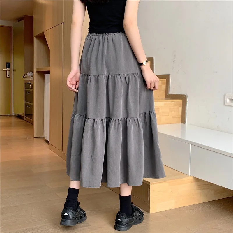 Юбка женская трапециевидная с завышенной талией тонкая многослойная юбка торт в