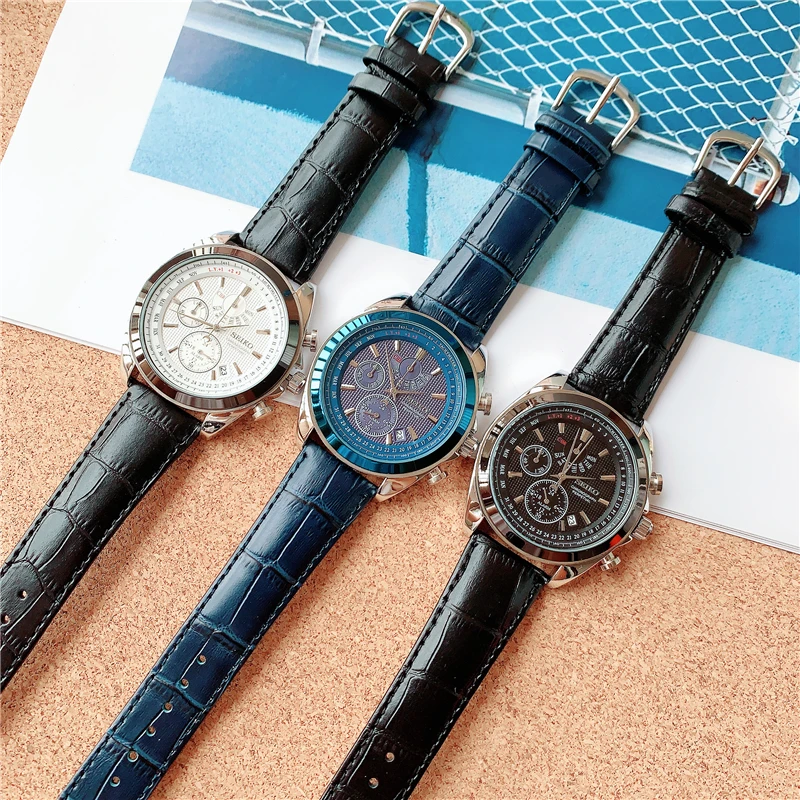 

Men Luxury Brand Fashion Casual Leather Strap Watch Men's Quartz watches Man Top High Quality WristWatch