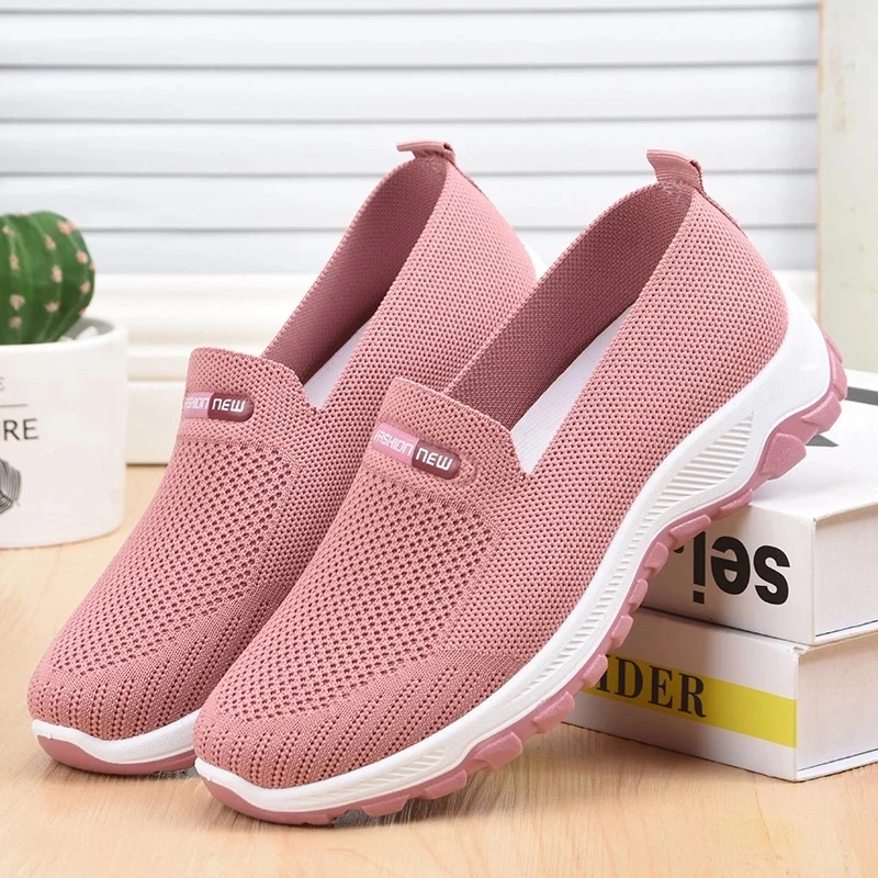Breathable Sneakers Women Running Shoes Women Light Mesh Flats Women's Sports Shoes Slip-on Female Loafers